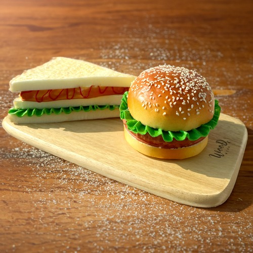 햄버거 소세지 빵 샌드위치 모형 모음 카페 인테리어 소품