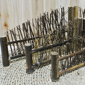 대나무 싸리 울타리 전통 시골 분위기 소품