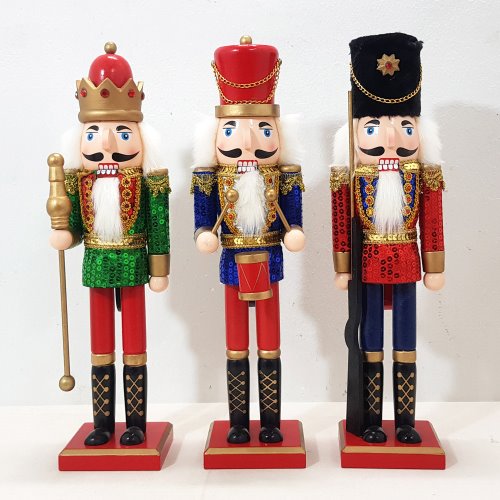 크리스마스 장난감 병정 호두까기 인형 38cm (빨강/파랑/초록)