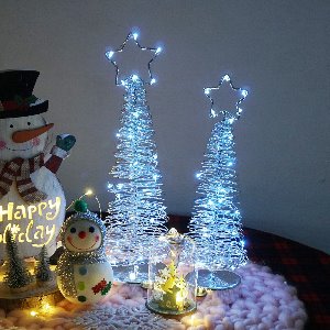 LED 실버 트리 장식/크리스마스 소품/겨울 인테리어 장식품/램프 무드등/수면등
