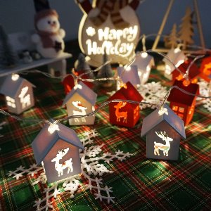 LED 크리스마스 하우스 전구 가랜드/캠핑 조명/인테리어 전구/크리스마스 소품/겨울 인테리어소품/트리 장식품/줄줄이 조명