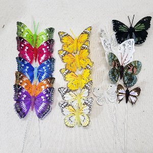 깃털 나비 모형 (옐로우12P/칼라12P/믹스10P)