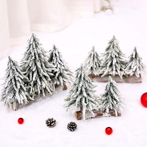 크리스마스 스노우 트리 눈쌓인 세그루 나무(소/대)