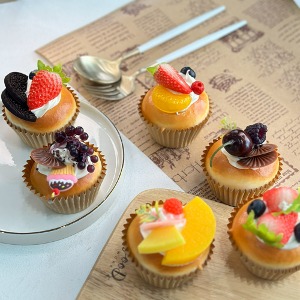 쉬폰 과일 컵케이크 모형 빵 모조 카페 디저트 소품